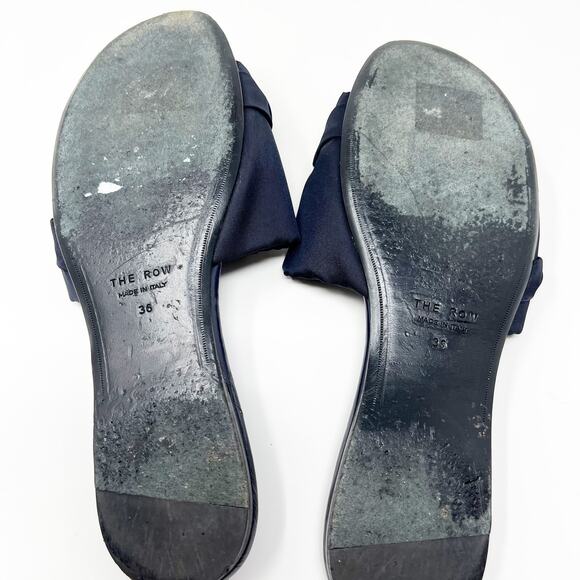 The Row Womens Ellen Pleated Nylon Flat Slides Sandals Sz 36 - Picture 5 of 5